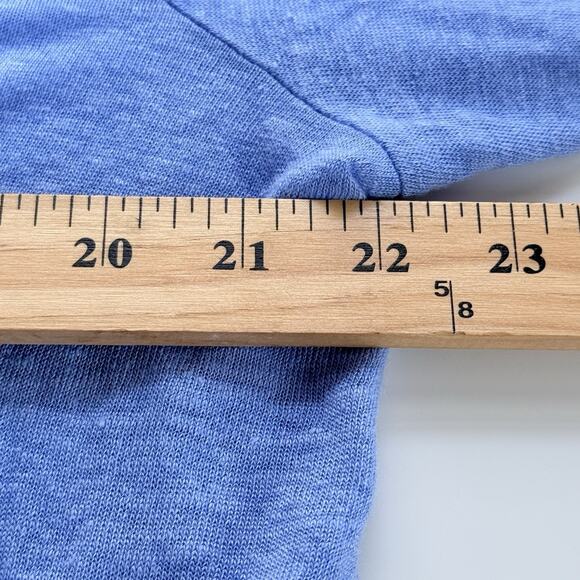 J. Jill Love Linen Top Large Light Blue Button Up Shirt Colorful Coastal - Picture 3 of 7